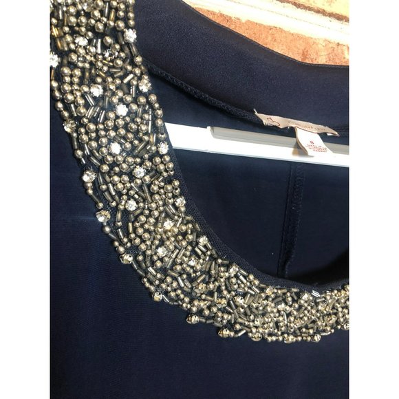 CB Elegant 2 Piece Sleeveless Shift Dress w/Sheer Jacket Sz 8 Navy, Wedding, MOB - Picture 8 of 10